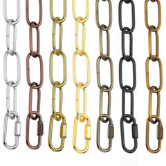 6ft Lighting Hanging Chain, Metal Looping Chain with Quick Link Screw Lock Connectors for Plant Pot Chandelier Pendant Light Fixture