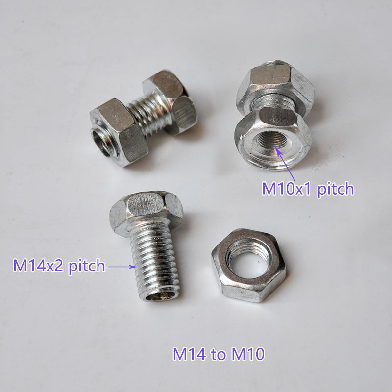 M14x2 to M10x1 Hex Hollow Bolts Hex Thread Reducing Connector,  Hollow Bolt Reducing Nut Screw Sleeve Through Hole Fasteners Adapter Reducer Hardware