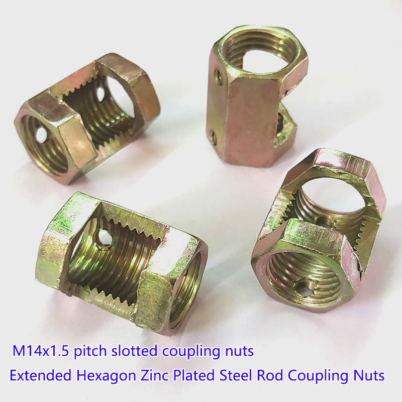 M12 M14 slotted hex coupling nuts Iron Hexagon Conversion  Nut  Fastener  Rod Connector  Extension Rod Splicing