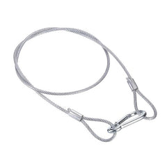 Stainless Steel Safety Cable  Flexible Security Wire Rope Lock Double Loops with Hook for Stage Lighting Luggage, Silver