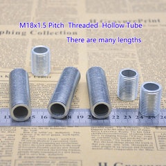 M18x1.5 threaded hollow tube  pipe  rod, Center hole to pass wires through