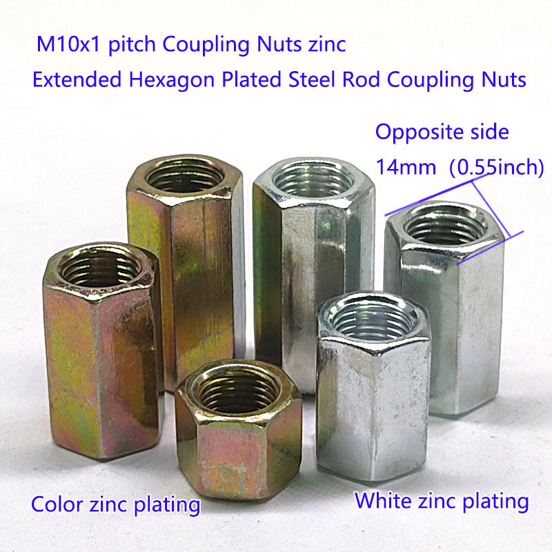 Hexagon Closed M10x1 Fine Coupling Nut M10  Extended Nut coupler connector linker
