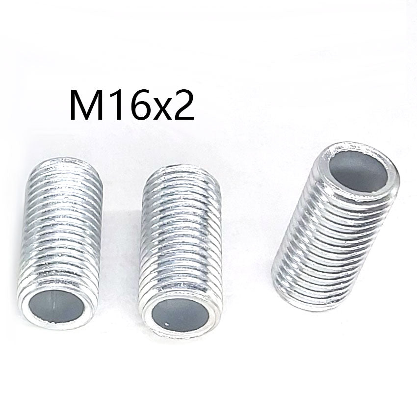 M16x2 threaded hollow pipe coarse thread tube rod, Center hole to pass wires through