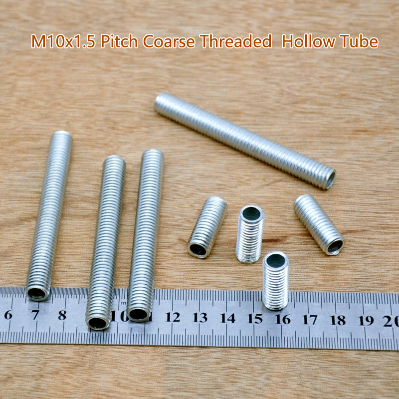 M10x1.5 coarse threaded hollow tube pipe rod  full outer threaded wire through