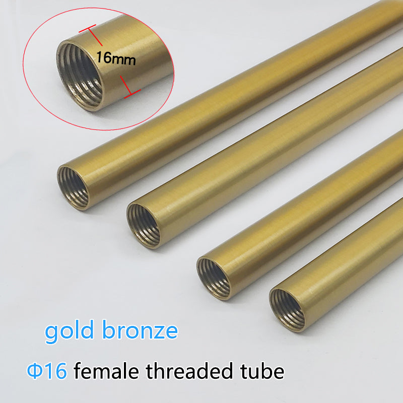 Φ16  Female Thread Tube Threaded Extension Rod,  Lamp Pipe Light Fixture Parts for Pendant Light Pole Lighting Chandeliers Stem