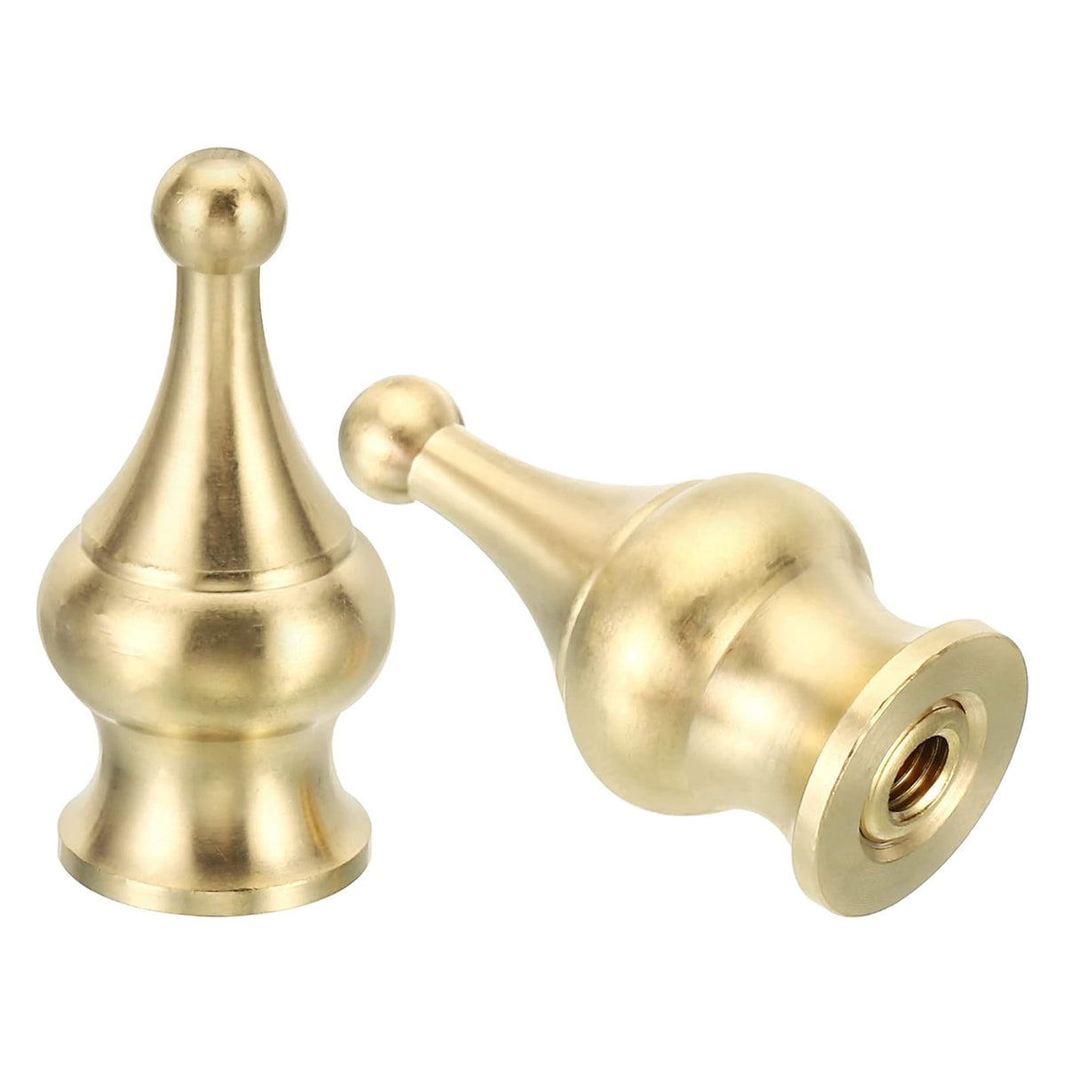 Tall Brass Lamp Finials Cap Knob, 1.8"  Lamp Screw Holder Tapped 1/4-27 for Table and Floor Lamp Shade Decorations