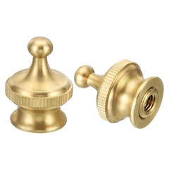 Brass Lamp Finials Cap Knob,  1.1" Tall Round Lamp Screw Holder Tapped 1/4-27 for Table and Floor Lamp Shade Decorations