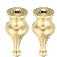 Tall Brass Lamp Finials Cap Knob, 1.8"  Lamp Screw Holder Tapped 1/4-27 for Table and Floor Lamp Shade Decorations