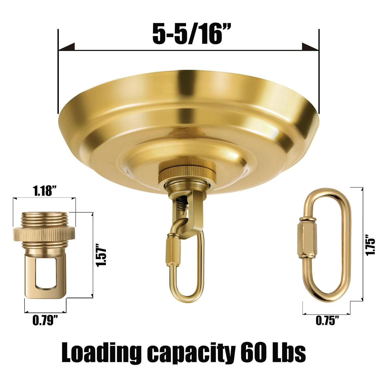 5-5/16 Inch Light Canopy Kit with Heavy Duty, Replacement Cover Plate with Mounting Hardware for Chandelier, Pendant Light, Swag Light, Flower Basket or DIY Projects