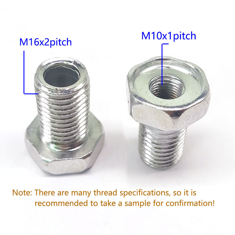 M16x2 to M10x1 Hex Hollow Bolts  Hex Thread Reducing Connector,  Hollow Bolt Reducing Nut Screw  Through Hole Fasteners Adapter Reducer