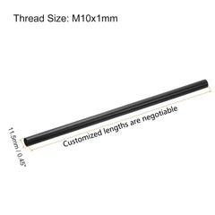 Φ11.5 Black M10 Female Thread Tube Threaded Extension Rod,  Lamp Pipe Light Fixture Parts for Pendant Light Pole Lighting Chandeliers Stem