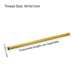 Φ11.5 Gold Bronze  M10 Female Thread Tube Threaded Extension Rod,  Lamp Pipe Light Fixture Parts for Pendant Light Pole Lighting Chandeliers Stem