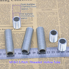 M18x1.5 threaded hollow tube  pipe  rod, Center hole to pass wires through