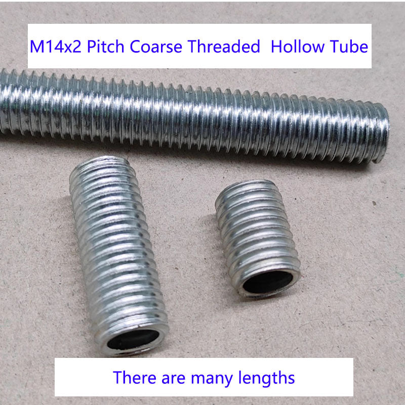 M14x2 threaded hollow pipe coarse thread tube bar, Center hole to pass wires through