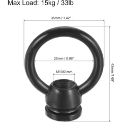 Eye Nut 15kg Max Load 36x43mm M10 Thread Ring Shape Female Loop for Hanging Lamp Chandelier