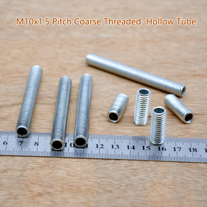 M10x1.5 coarse threaded hollow tube pipe rod  full outer threaded wire through