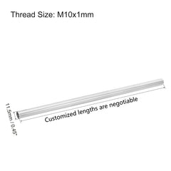 Φ11.5 Chrome M10 Female Thread Tube Threaded Extension Rod,  Lamp Pipe Light Fixture Parts for Pendant Light Pole Lighting Chandeliers Stem