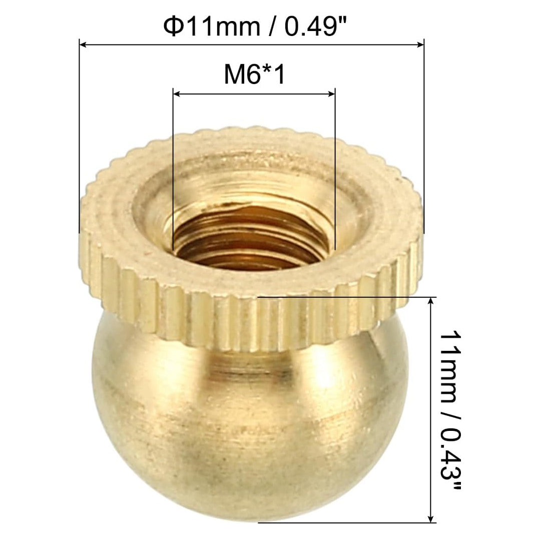 M6x1 Thread Brass Cap Nuts Knob,Lamp Finial Decoration Screw Caps Nut Handle Knob Decoration for Lighting Furniture Cabinet