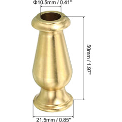 Solid Brass Lamp Neck, Turned Brass Spindle Slips Lamp Finial Pipe Coupling for Lamp Decoration