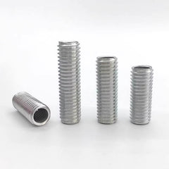 M10*1 Threaded  Hollow  Tube Lamp Pipe Nipple Male Full Outer Threaded Tube Hollow Rod 10mm Metric M10  Thread 1mm Fine Pitch Zinc Plated Iron