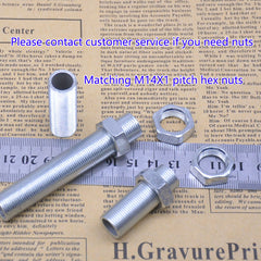 M14x1 threaded hollow pipe coarse thread tube stem, Center hole to pass wires through