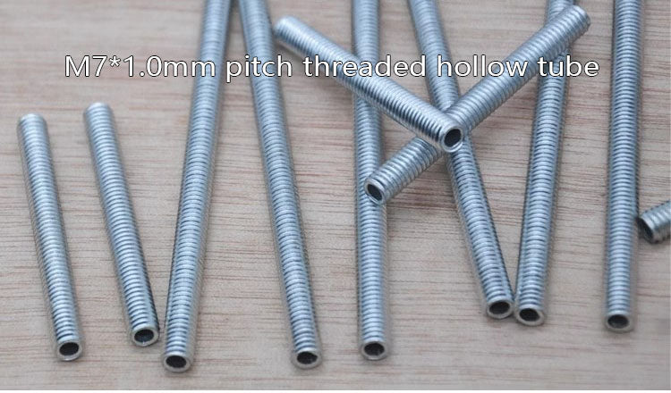 M7 threaded hollow tube pipe stem zinc plated silver tone