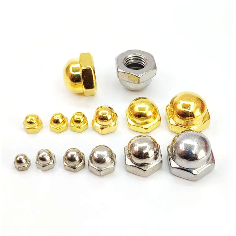 Acorn Hex Bolt Covers, Carbon Steel Hexagon Decorative Cap Nuts , Dome Cap Head Acorn Nut Hardware Nuts for Bolt Cover