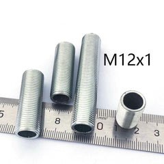 M12x1  All Thread Lamp Pipe,Lamp Repair Assortment of Hardware,White Zinc Coated