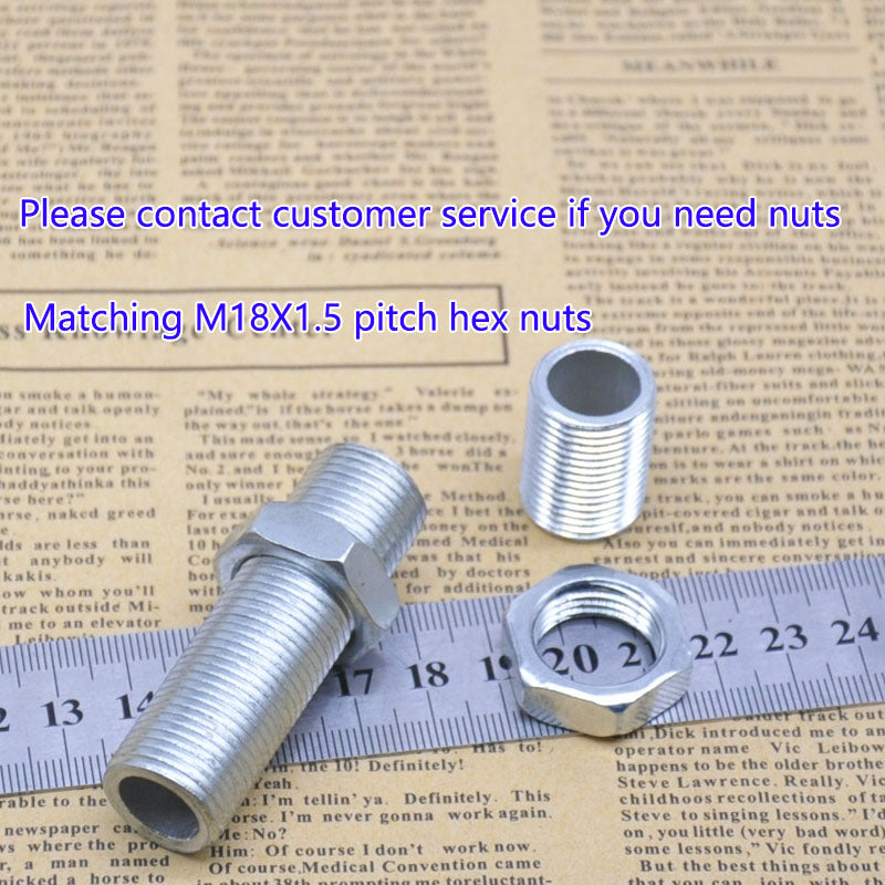 M18x1.5 threaded hollow tube  pipe  rod, Center hole to pass wires through