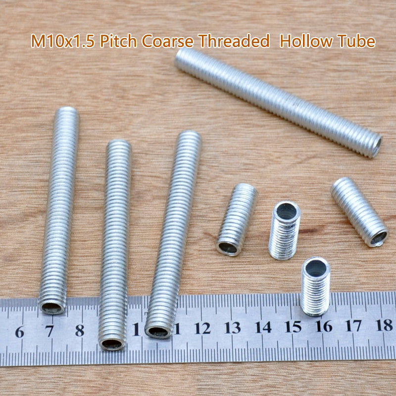 M10x1.5 coarse threaded hollow tube pipe rod  full outer threaded wire through