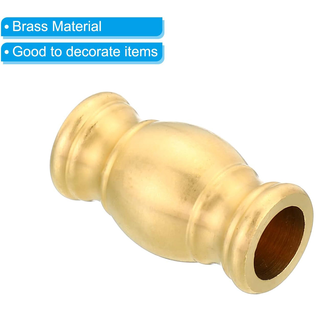 Solid Brass Lamp Neck,  Threaded Turned Brass Spindle Slips Lamp Finial Pipe Coupling for Lamp Decoration