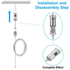 Cord Grip Connector  Adjustable Steel Wire Rope Cable Clamp with Base for Suspending Chandelier Panel Lamp Lighting Accessories