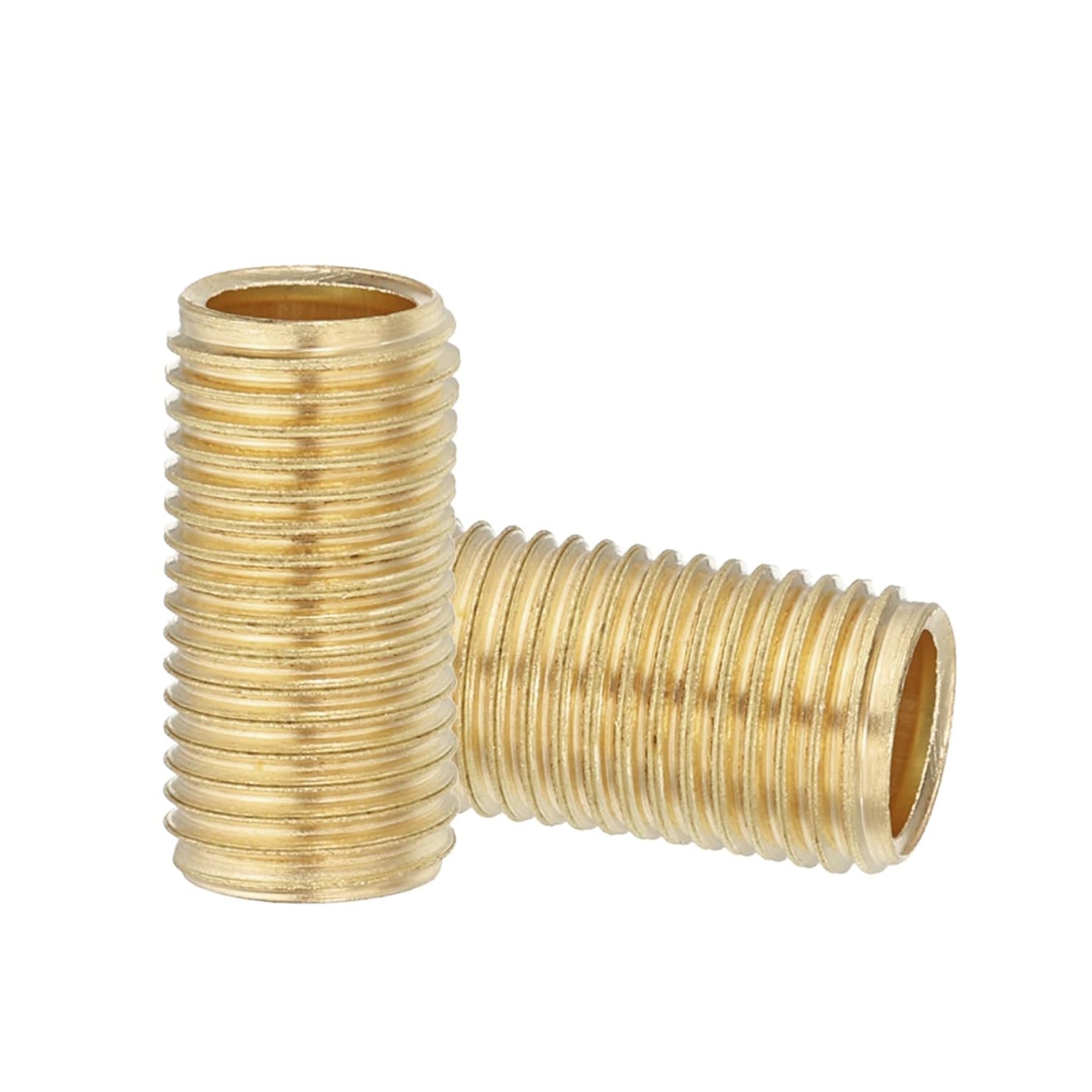 Fully Threaded Rods  Studs 1/4IP Standard Thread Brass Lamp Pipe Nipple, Hollow Tube Adapter Coupler Connector Pipe Fitting Hardware