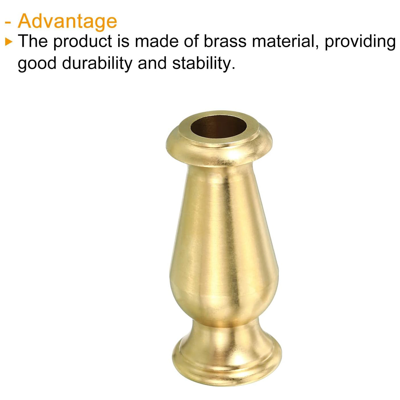 Solid Brass Lamp Neck, Turned Brass Spindle Slips Lamp Finial Pipe Coupling for Lamp Decoration