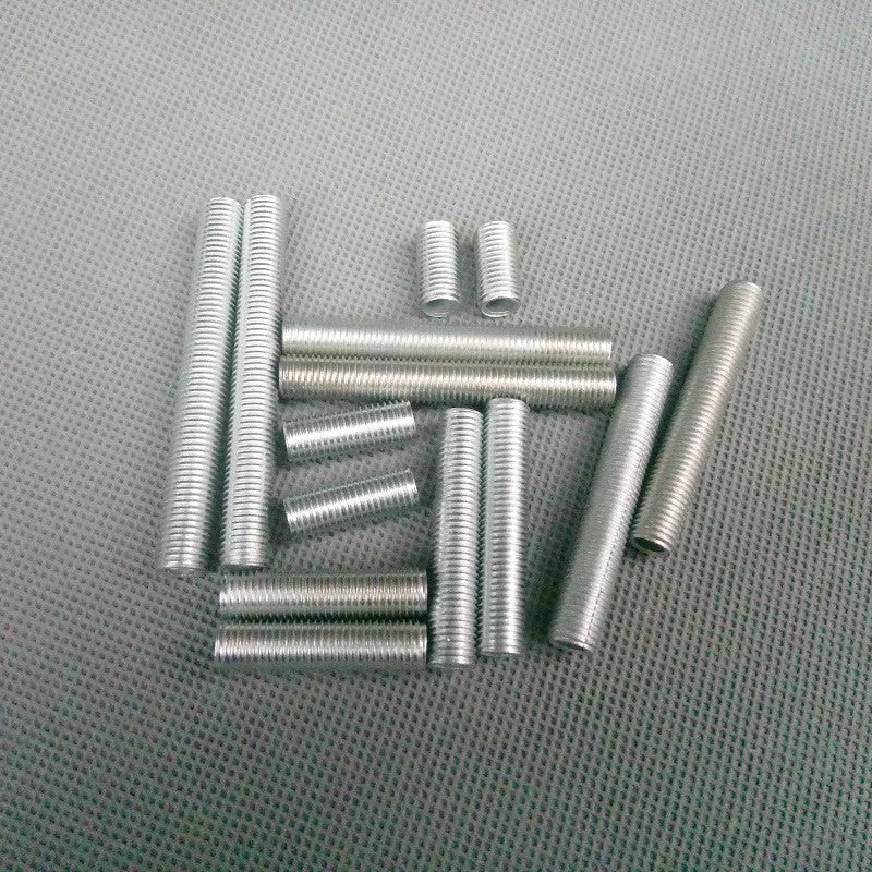 M8x1 Fine Thread Carbon Steel Lamp Pipe Hollow Tube Thread Adapter Fasteners Hardware White Zinc Plating