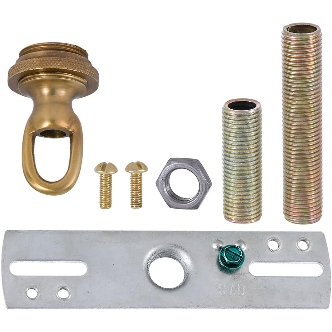 Lamp Antique Brass Finish Cast Brass Screw Collar Canopy Kit