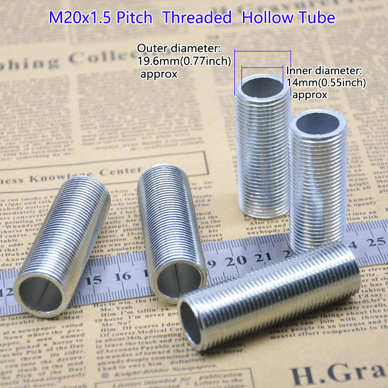 M20x1.5 threaded hollow tube  pipe bar, Center hole to pass wires through