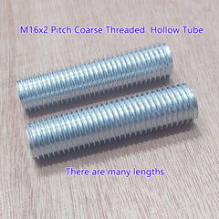 M16x2 threaded hollow pipe coarse thread tube rod, Center hole to pass wires through