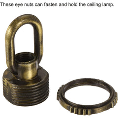 Screw Collar Loops Eye Nut 25kg Max Load 30x44mm M10 Thread Ring Shape Female Loop for Hanging Lamp Chandelier, Bronze