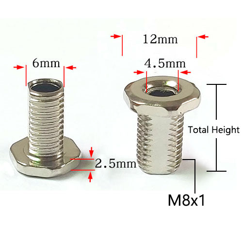 M8 Hex Hollow Bolts Hollow Screw Bolts Flat Side Through Hexagon Hole Bolts Milled Edge On Both Sides