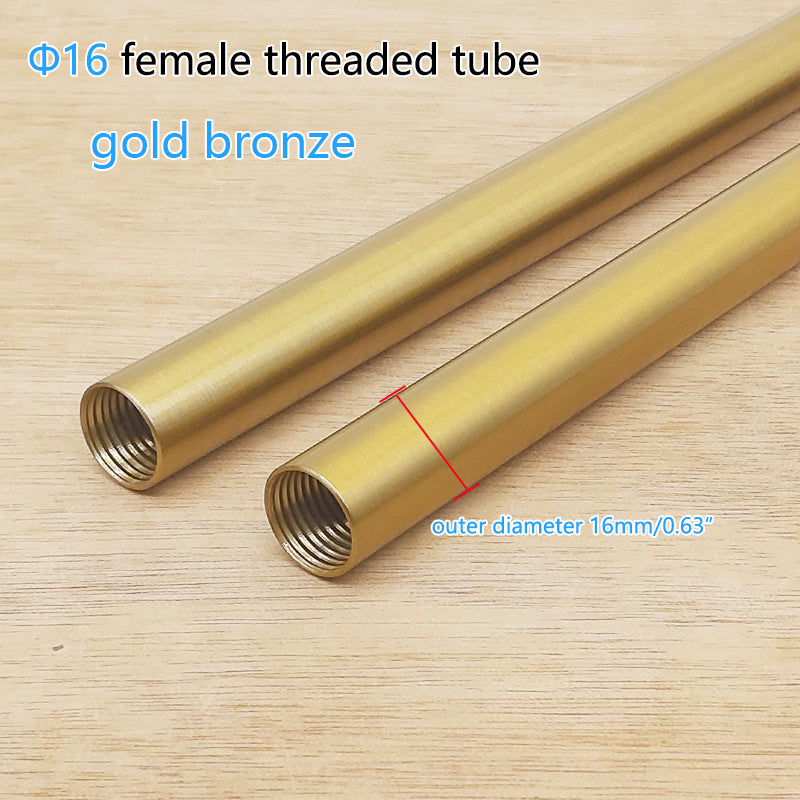 Φ16  Female Thread Tube Threaded Extension Rod,  Lamp Pipe Light Fixture Parts for Pendant Light Pole Lighting Chandeliers Stem