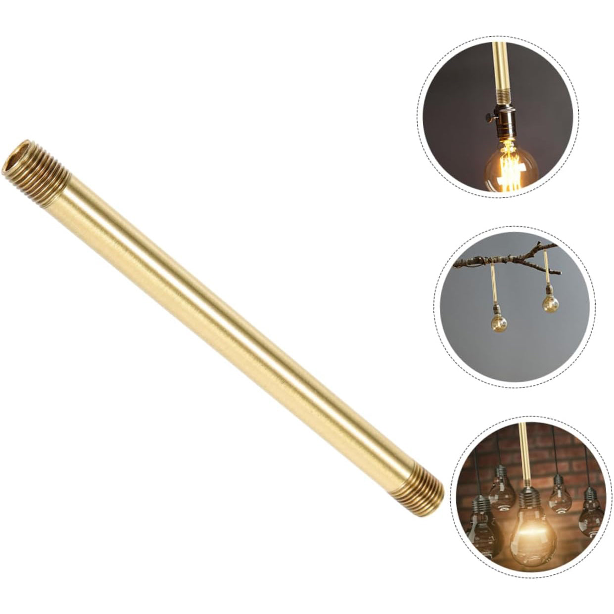 Copper Threaded Lamp Pipe Golden Lamp Making Kit Lighting Fixture Downrods and Stems Lamp Kit