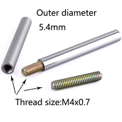 Φ5.4 Female M4 Thread Tube Threaded Extension Rod chrome Thin tube with female thread