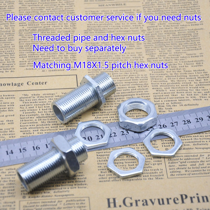 M20x1.5 threaded hollow tube  pipe bar, Center hole to pass wires through