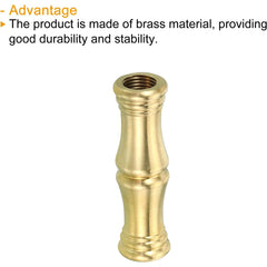 M10 Solid Brass Lamp Neck, Threaded Turned Brass Spindle Slips Lamp Finial Pipe Coupling for Lamp Decoration