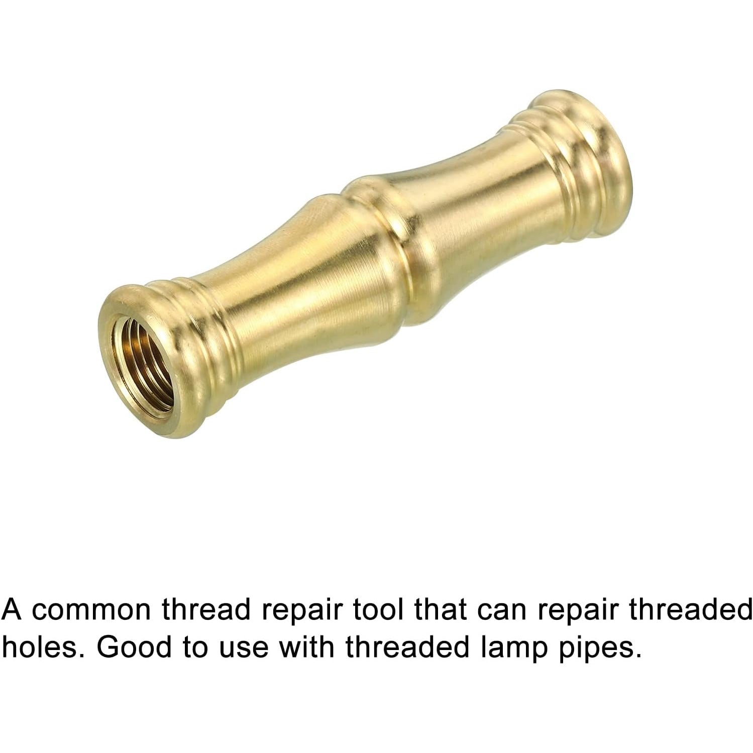 M10 Solid Brass Lamp Neck, Threaded Turned Brass Spindle Slips Lamp Finial Pipe Coupling for Lamp Decoration