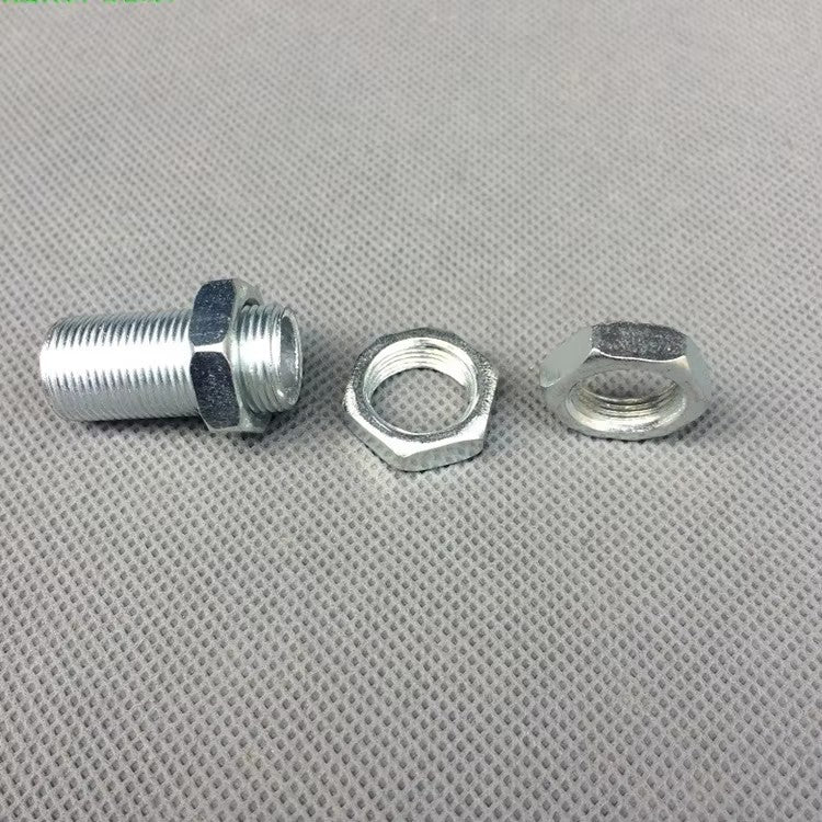 M10*1 Threaded  Hollow  Tube Lamp Pipe Nipple Male Full Outer Threaded Tube Hollow Rod 10mm Metric M10  Thread 1mm Fine Pitch Zinc Plated Iron