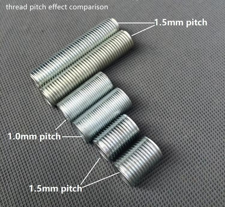 M10*1 Threaded  Hollow  Tube Lamp Pipe Nipple Male Full Outer Threaded Tube Hollow Rod 10mm Metric M10  Thread 1mm Fine Pitch Zinc Plated Iron