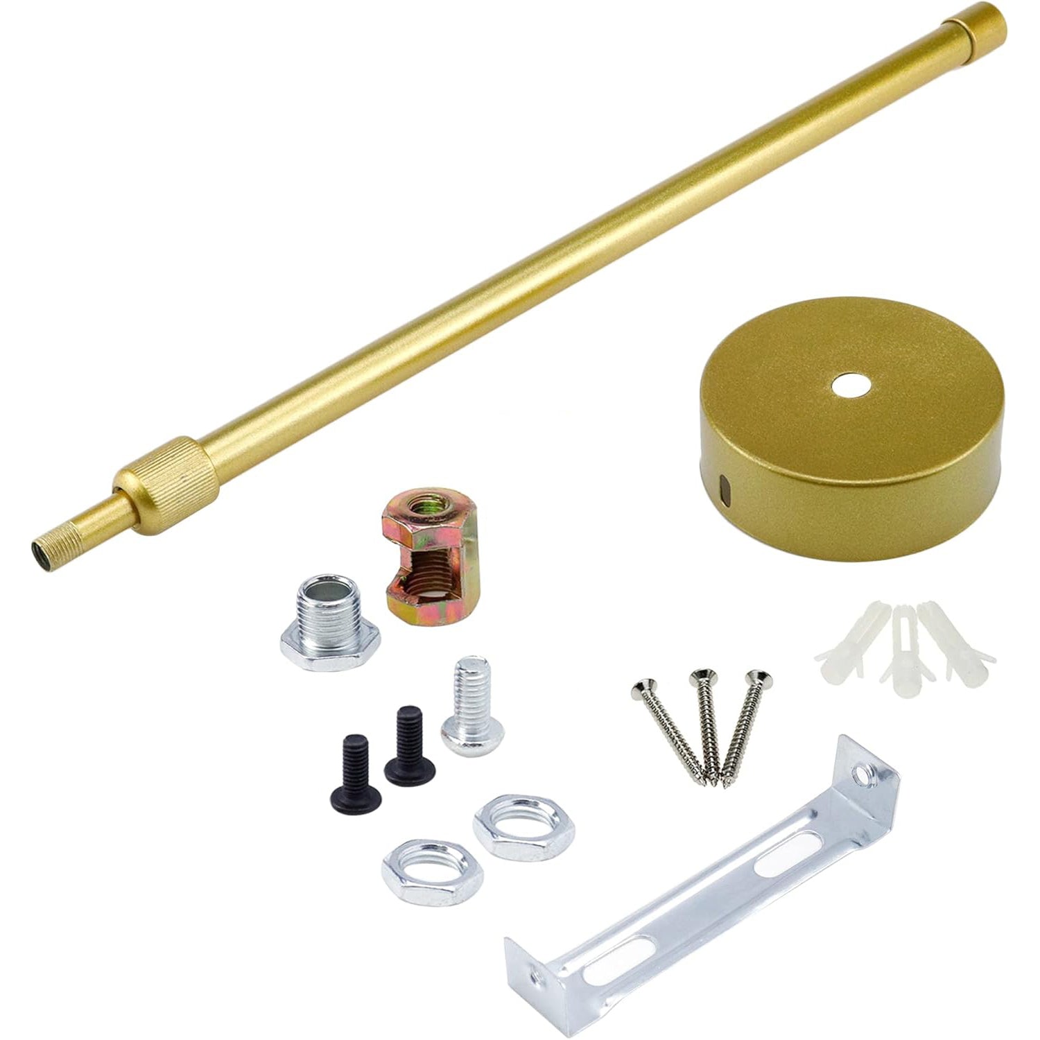 Telescopic Fluorescent adjustable boom Lamp Extension Rod,  Light Telescopic Fluorescent Lamp Stem Downrod Straight Pipe Lamp Stem Extension Rod for Fluorescent Light Pendant Light Fixture Part