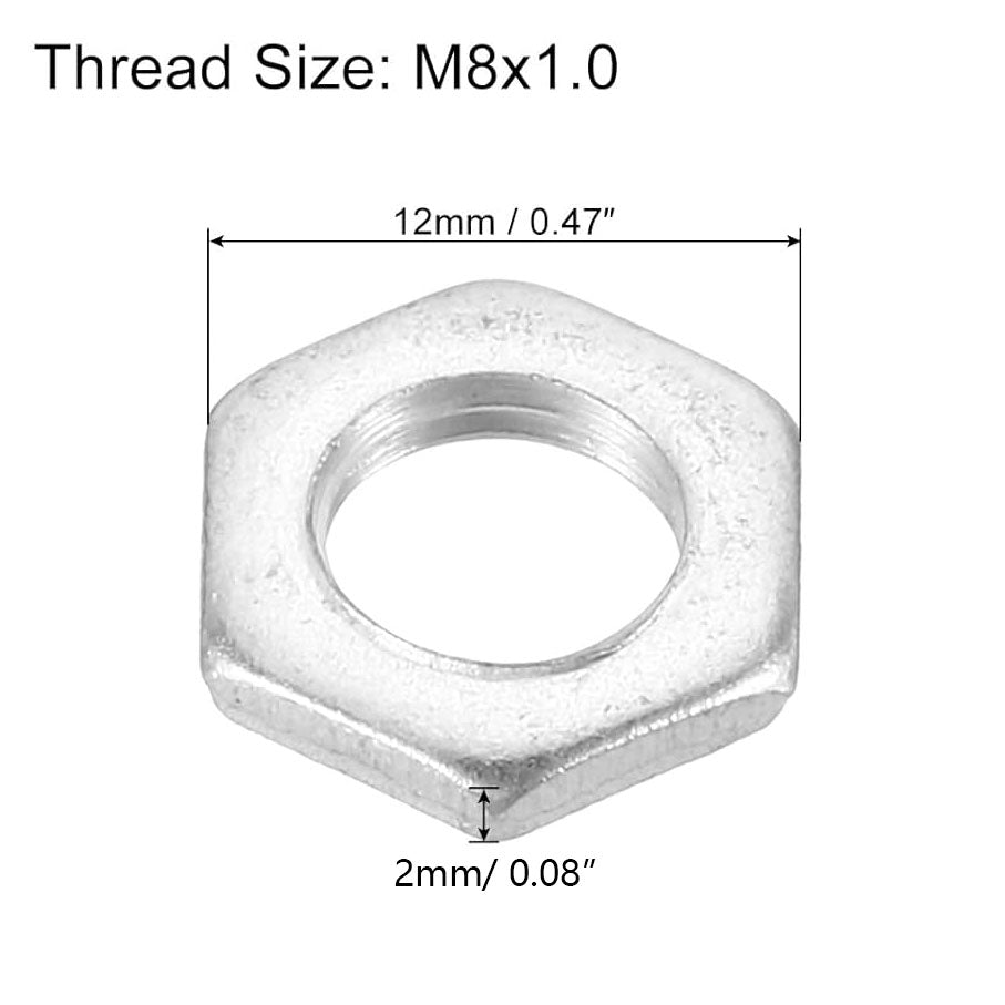 M8  Carbon Steel  Hex Nuts,  Metric Fine  Coarse Thread Zinc Plated Finished